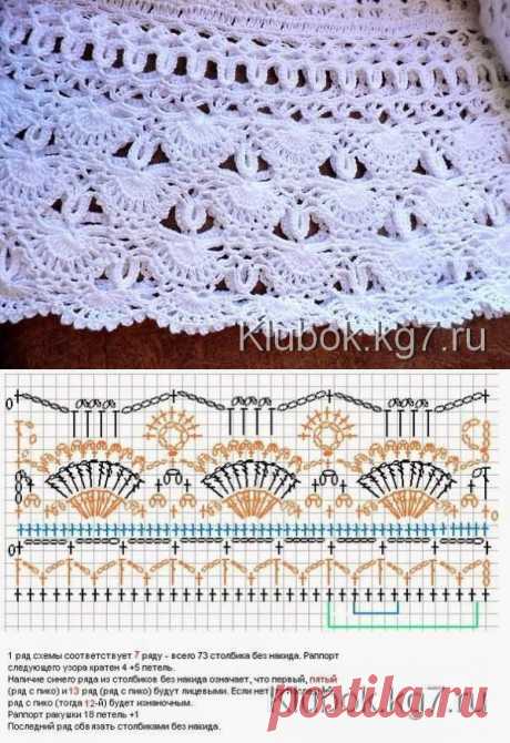 Красивый узор крючком. | Клубок