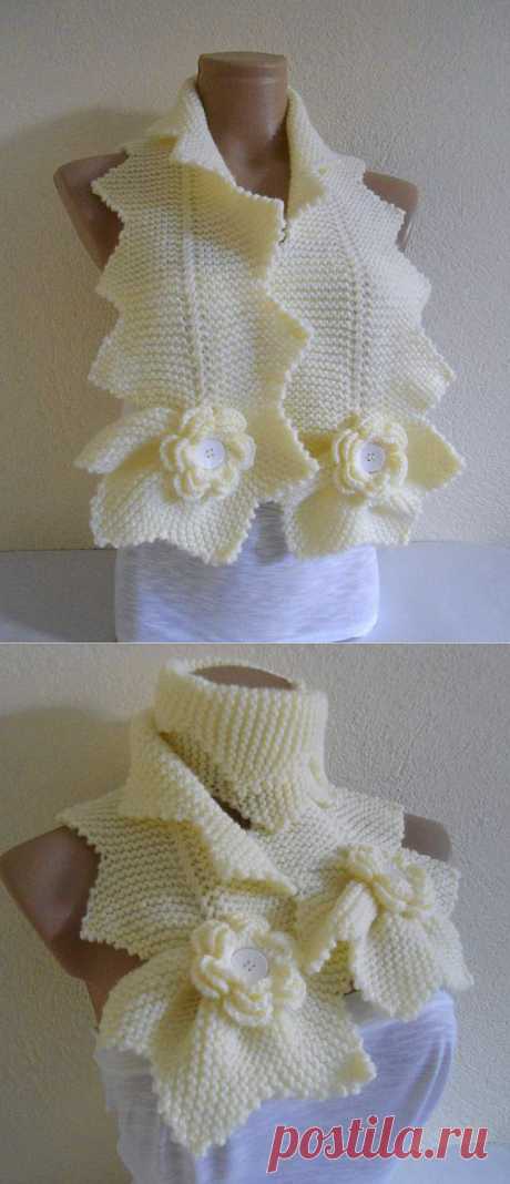 Ivory scarf Winter fashion neckwarmers handknitted от likeknitting