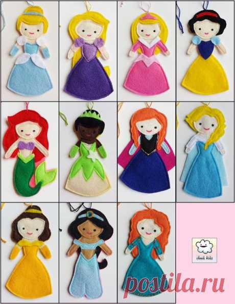 Frozen Anna Disney Princess Felt Air Freshener / Christmas Ornament / Felt Doll…