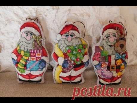 Вышитые новогодние игрушки. Вышивка крестом.\ Handmade Christmas Toys/ Cross-stitch 2