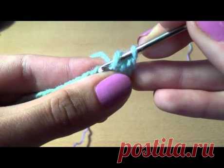 Вязание крючком. Столбик с одним накидом / / Crochet. Column one trebles