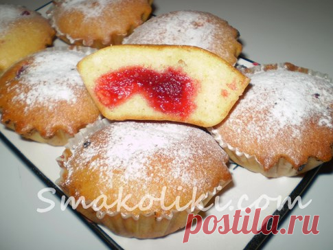 Манные кексы с повидлом. Пошаговый рецепт с фото на Smakoliki.com