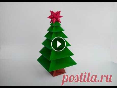 Новогодняя ёлочка оригами (Вариант 1), Christmas Christmas Tree origami (Option 1) Как сделать Новогоднюю ёлку оригами (Вариант 1), How to make Christmas tree origami (Option 1). Подписаться Бумага - цветная, односторонняя, мелованна...