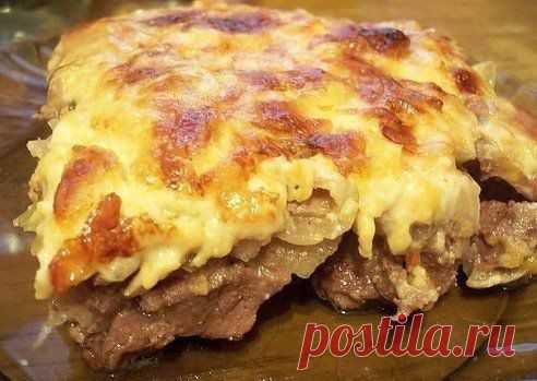 Говядина по-купечески с сыром и грибами | Поваренный сайт