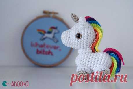 Мини радуга единорог небо крючок - бесплатно модель [Amigurumi] | Ahookamigurumi