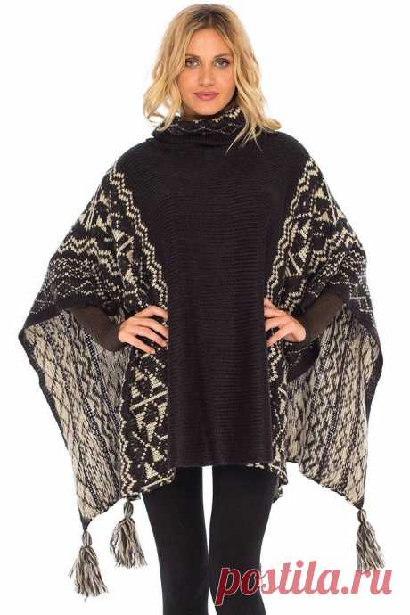 Turtleneck Knit Poncho with Bohemian Designs SOFT AND COMFORTABLE-The incredibly soft material feels great against the skin. Warm enough to wear on those cool summer or fall nights as well as keeping it stylish for a winter outing. Love the style you are in. LAYER IT UP-Ponchos for women are the perfect throw on and go accessory. Pair with jeans, a form fitting d