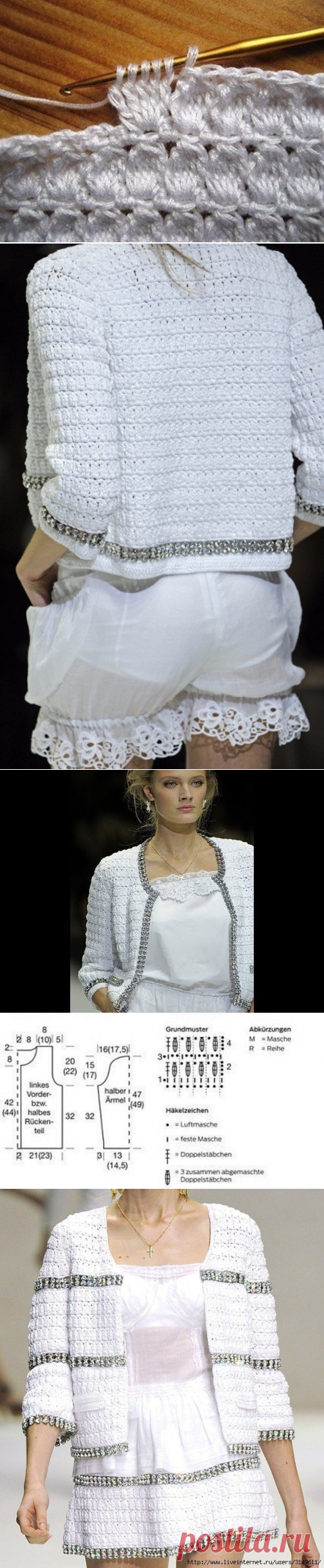 Жакет крючком в стиле Dolce & Gabbana &#8212; Красивое вязание