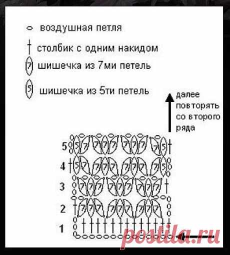 Узор крючком ,похожий на каракуль...