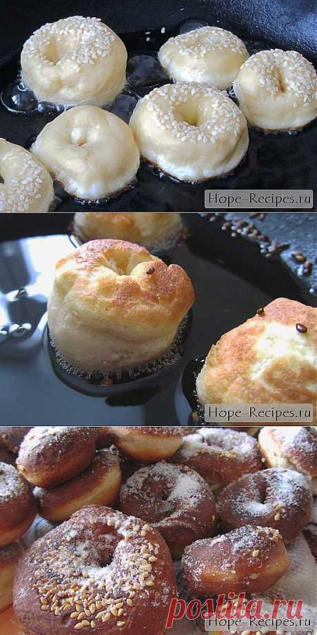 Рецепт сладких пончиков с кунжутом © Кулинарный блог #Рецепты Надежды