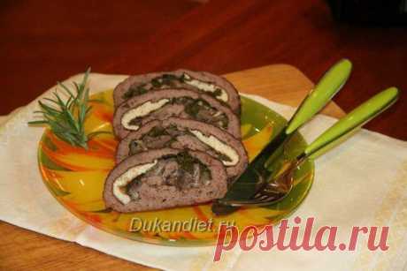 Мясной рулет с грибами и омлетом | Диета Дюкана