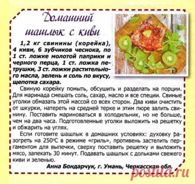 Домашний шашлык с киви