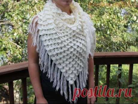 Шаль узором крокодиловая кожа (Shawl pattern crocodile skin)