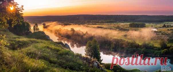 Рассвет на реке Сылва, Пермский край. Автор фото: Александр Паньков.