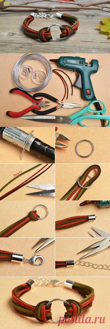 Making Simple Handmade Suede Cords Bracelet