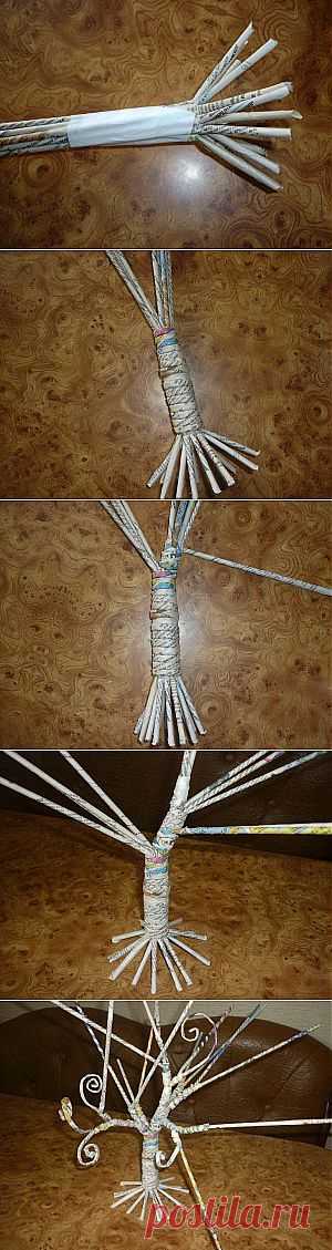 Сказочное деревце из газеты