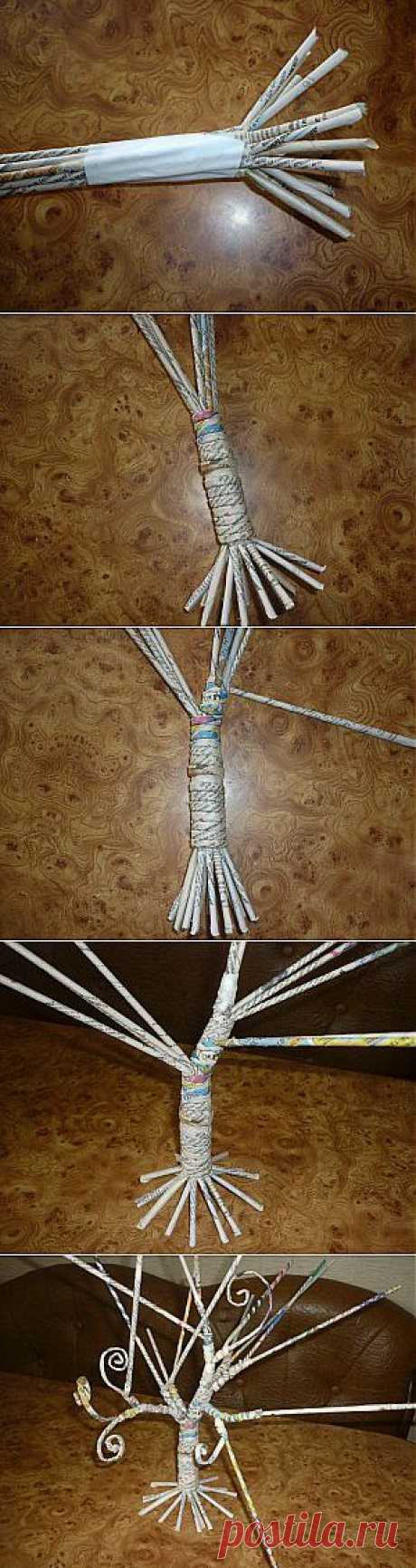Сказочное деревце из газеты