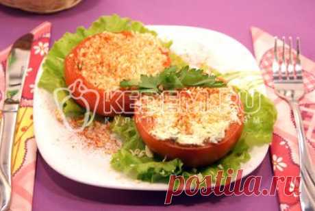 Помидоры фаршированные сыром и чесноком - Рецепты. Закуски. Закуски из грибов и овощей