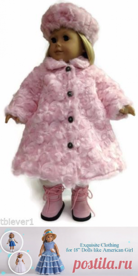 Pink Faux Fur Coat Matching Hat Made for 18" American Girl Doll Clothes | eBay