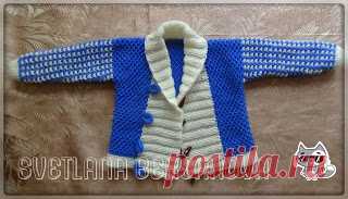 Вязание крючком и спицами/Crochet and knitting: Вяжем спицами - курточка для мальчика.