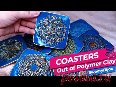 Amazing Polymer Clay Coasters: Crafting Exquisite Mandala-Inspired Ceramic Tiles | How to make
