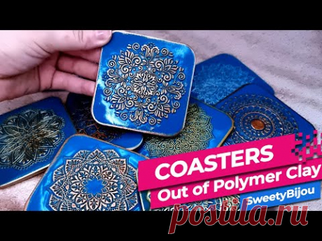 Amazing Polymer Clay Coasters: Crafting Exquisite Mandala-Inspired Ceramic Tiles | How to make