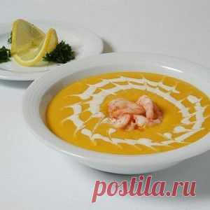 Нежный крем суп из форели с креветками - BestCook