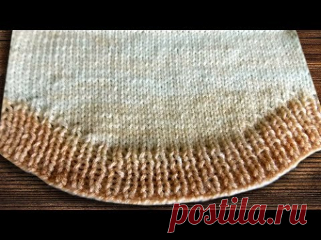 Закругленный край изделия при вязании сверху вниз