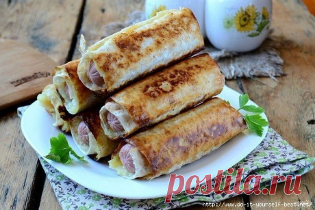 Сосиски в картофельно-сырной шубке