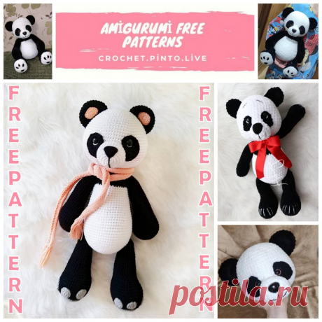Amigurumi Velvet Big Cute Panda Free Crochet Pattern - Amigurumi Free Patterns