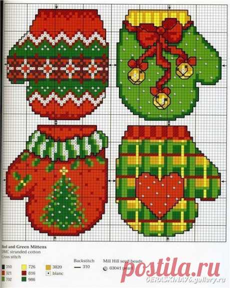 Новогодние схемы для вышивки — DIYIdeas