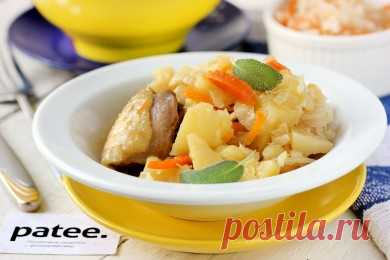 Курица, тушеная с квашеной капустой и картофелем в мультиварке - рецепт для мультиварки - patee.ru