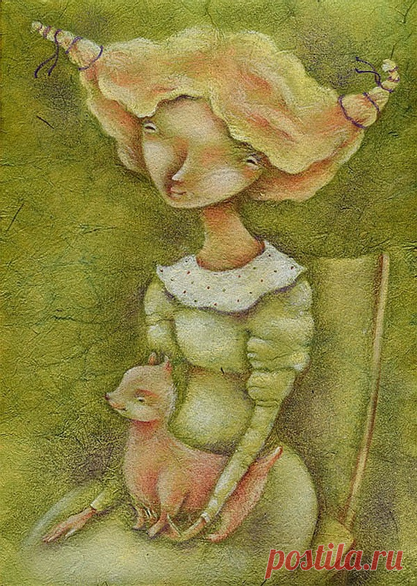 Теплая Зеленая радость! Художник - иллюстратор Анна Петрова - Pastelanna.