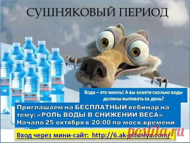 А ты знаешь, почему нужна вода нашему организму. Хочешь узнать правду? Заходи сегодня на посиделки. Вход через мой