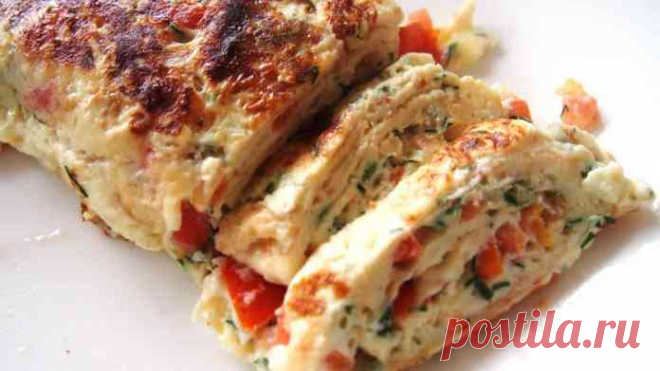 РУЛЕТ ИЗ ОМЛЕТА С СЫРОМ - Вкусно и просто - Закуски
