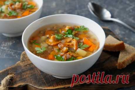 Грибной суп с лисичками и гречкой: пошаговый рецепт с фото | Меню недели