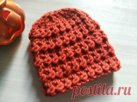 Теплая и мягкая шапка спицами на осень-зиму » «Хомяк55» - всё о вязании спицами и крючком