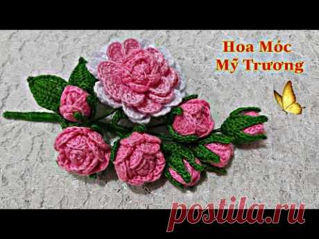 Hướng Dẫn Móc Hoa Nhài.Tutorial crochet a jasmine flower.Hoa Móc Mỹ Trương