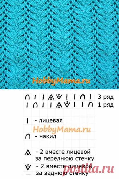 Узор &quot;Папоротник&quot; _ /для снуда или шарфика