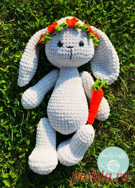 Выкройка «Кролик амигуруми Му» шаг за шагом — Lovelycraft