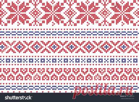 Winter Holiday Knitting Pattern Christmas Trees Vector de stock (libre de regalías)741298153; Shutterstock