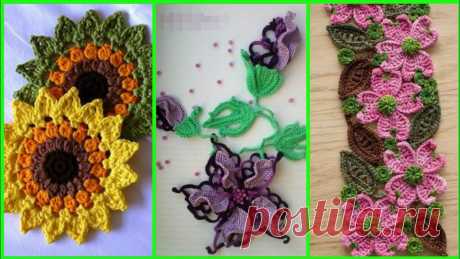 Latest Elegant Free Crochet Hand Made Flower And Aplic Flowers New Idea ---------- 🎀 ----------Download Free Crochet Patterns fromhttps://www.crochetic.com---------- 🎀 ----------