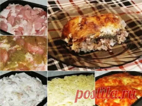Нежная запеканка из курицы с гречкой