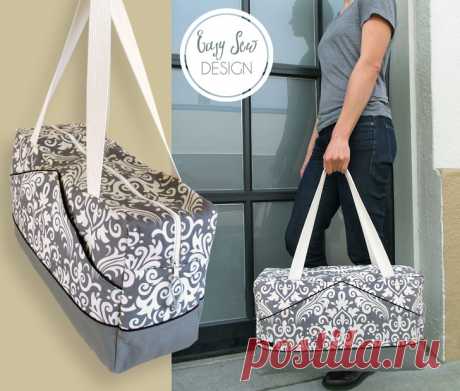 Stylin’ Damask &amp; Canvas Duffle: Fabric Depot | Sew4Home
