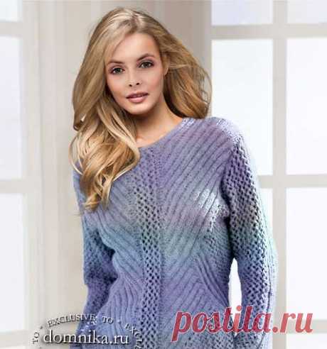 Стройнящий пуловер спицами для женщин - схемы вязания джемпера