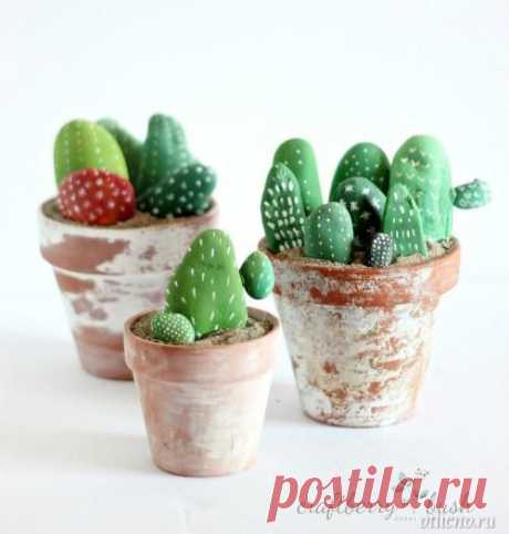 Кактусы из камней | Отлично! Школа моды, декора и актуального рукоделия