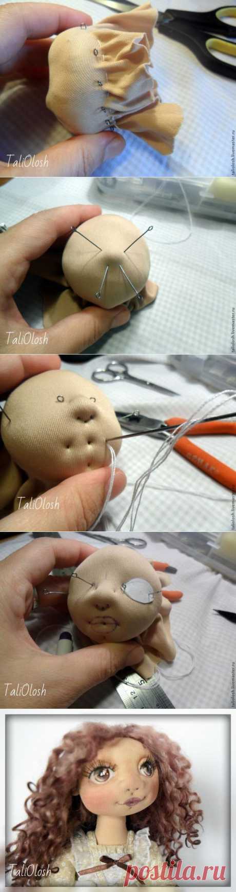 Создание объемной текстильной кукольной головки. Часть 3