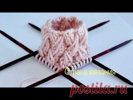 Резинка 2х2 с вытянутыми петлями. Вязание по кругу. Elastic band 2x2 Knitting in a circle.