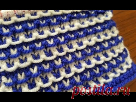 Çıtır Görünümlü İki Renkli Örgü Modeli