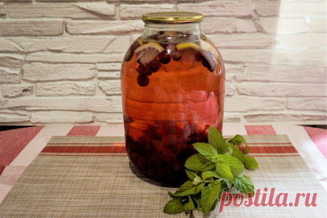 Компот Мохито из крыжовника и мяты