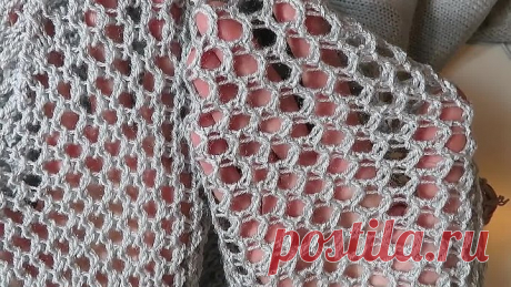 САМАЯ ЛЕТНЯЯ СЕТКА СПИЦАМИ. ажурный узор спицами.